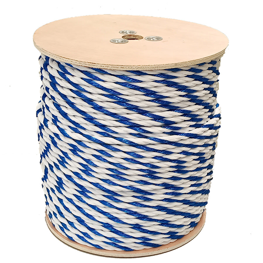 Rope 3/4" diameter in blue/white 300 ft - agpr75-3