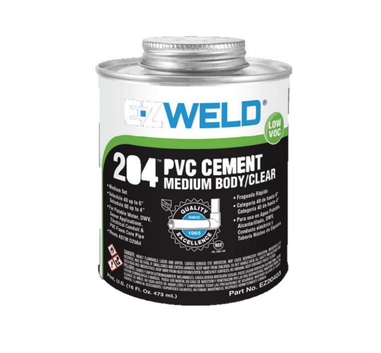 Whitlam Medium Duty Pvc Cement - Clear Qt - Hp32