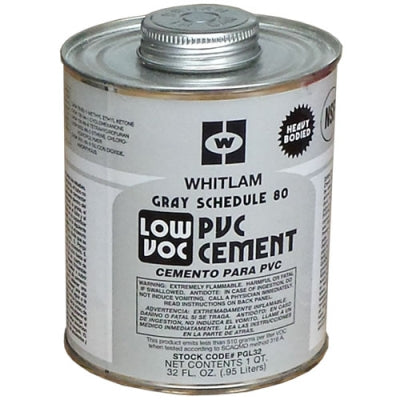 Whitlam pvc cement - gray qt. - pg32