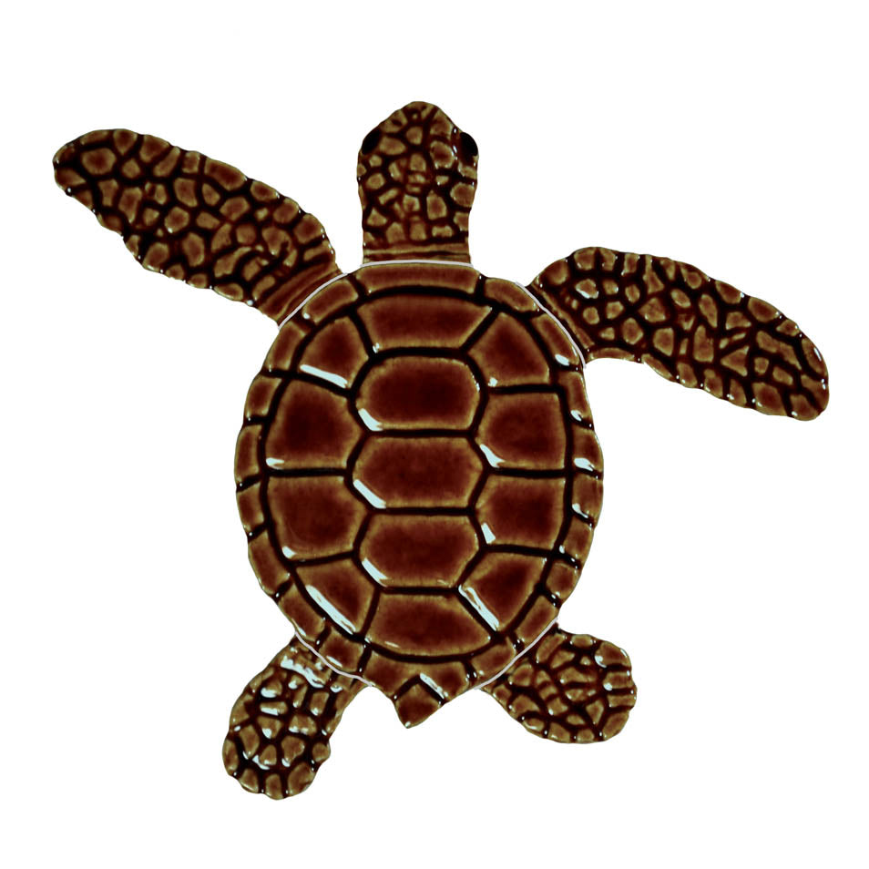 Ceramic loggerhead 4" turtle c mini-brwn - tlmbrocb