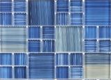 Glass tile - gold blue brush - 8csmvv324