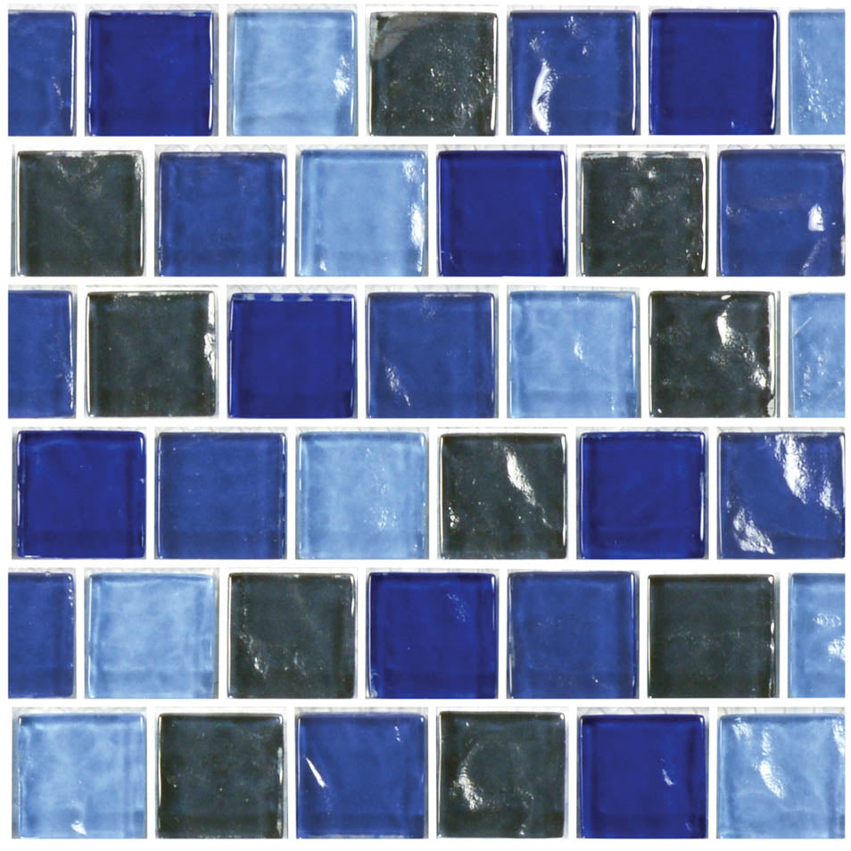 Glass tile blue charcoal blend - ga62323b2