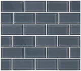 Glass tile - blue gray 2" x 4" - gs84896k2