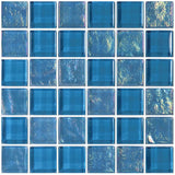 Glass tile - azure 1" x 1" - gt82323b12