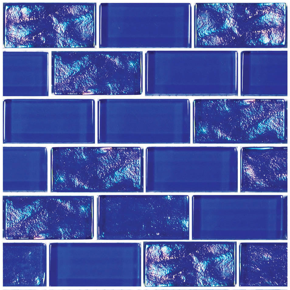 Glass tile - royal blue 1" x 2" - gt82348b9