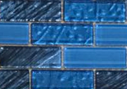 Crystal glass tile mixed cobalt blue - m6ecjvv302