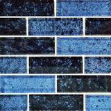 Glass tile azure black 1" x 3" - nf613b21