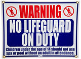 Pentair sign no lifeguard 24 x 18 - r230500
