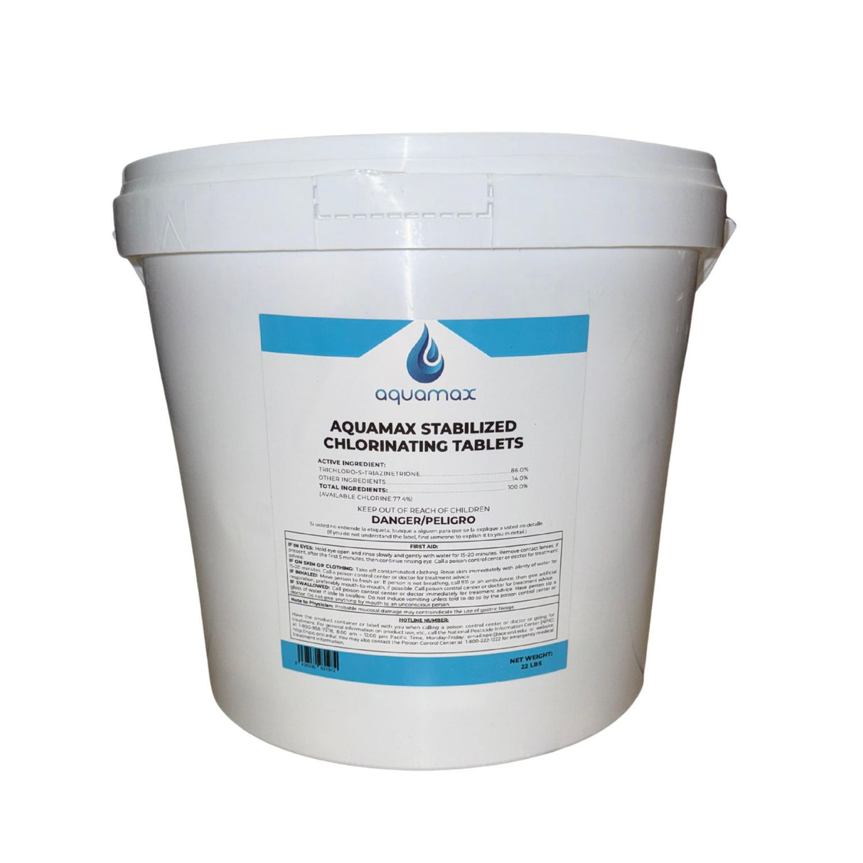 Aquamax Pool Chlorine Tablets – 22 lb Bucket, Stabilized Formula