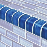 Glass tile trim - caribbean blue - trim-gw82348b11